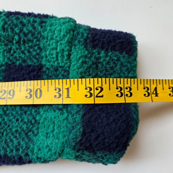 Lands End Women's Green Blue Buffalo Plaid Fleece Button Front Pockets 1X 16-18W - Picture 12 of 12